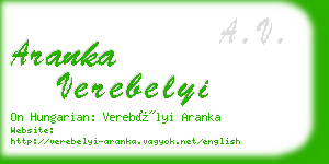 aranka verebelyi business card